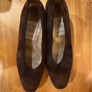 Joan and David Brown suede pumps